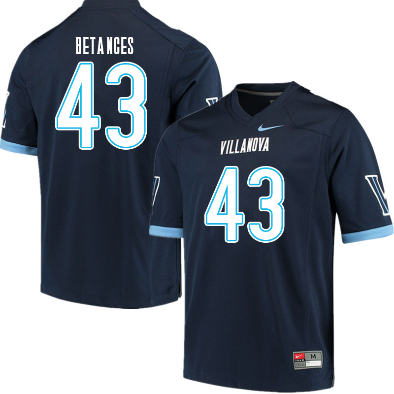 Men #43 Nino Betances Villanova Wildcats College Football Jerseys Sale-Navy